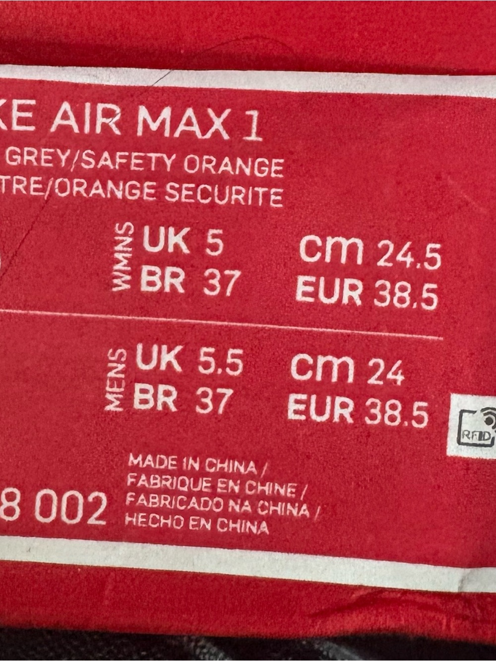 Nike Orange and White Air Max Low-Top Sneakers Sz7.5 - Picture 6 of 6